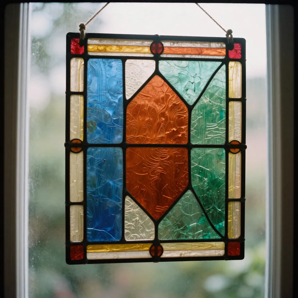 Artisan stained glass panel display